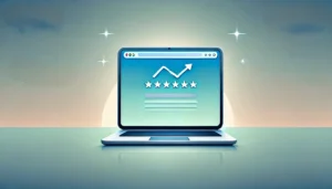 Google Reviews Impact on SEO – Five-Star Rating Boosting Search Performance Illustration