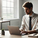 What is SEO Packages – professional digital marketer working on a laptop in a minimalist office setup