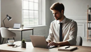What is SEO Packages – professional digital marketer working on a laptop in a minimalist office setup