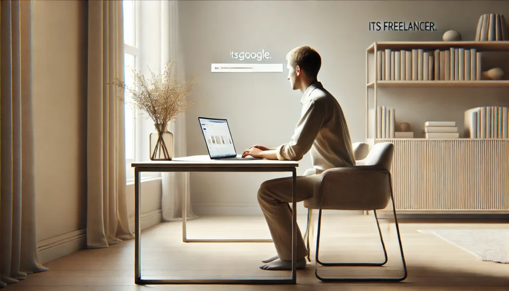 Why Are Search Engines Important – professional working on a laptop at a minimalist desk, representing online search, visibility, and information discovery