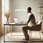 Why Are Search Engines Important – professional working on a laptop at a minimalist desk, representing online search, visibility, and information discovery