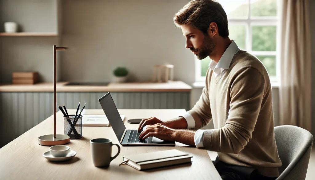 How to Use Google Plus for SEO – professional working on a laptop in a minimalist workspace